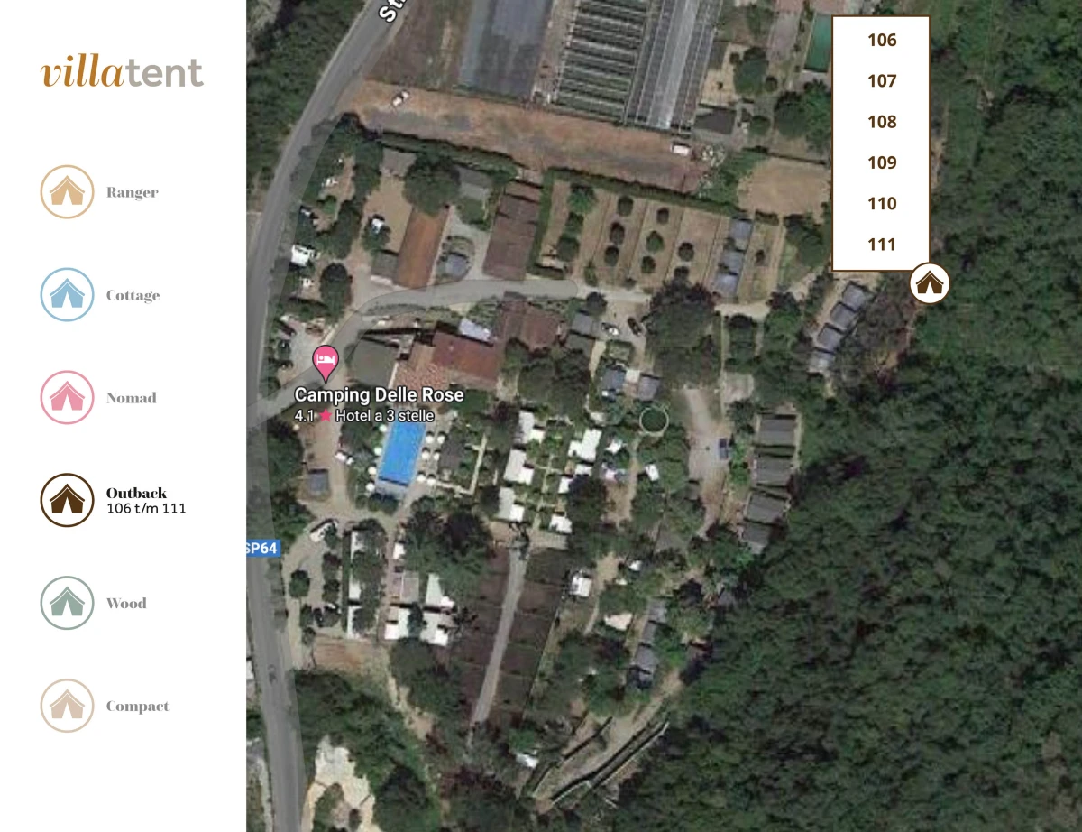 Villatent - Plattegrond Camping Delle Rose- 2025
