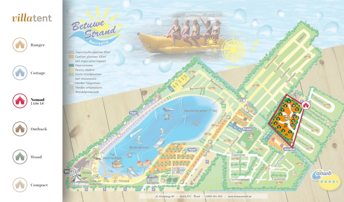 Villatent-Plattegrond-Camping-Betuwestrand-2025