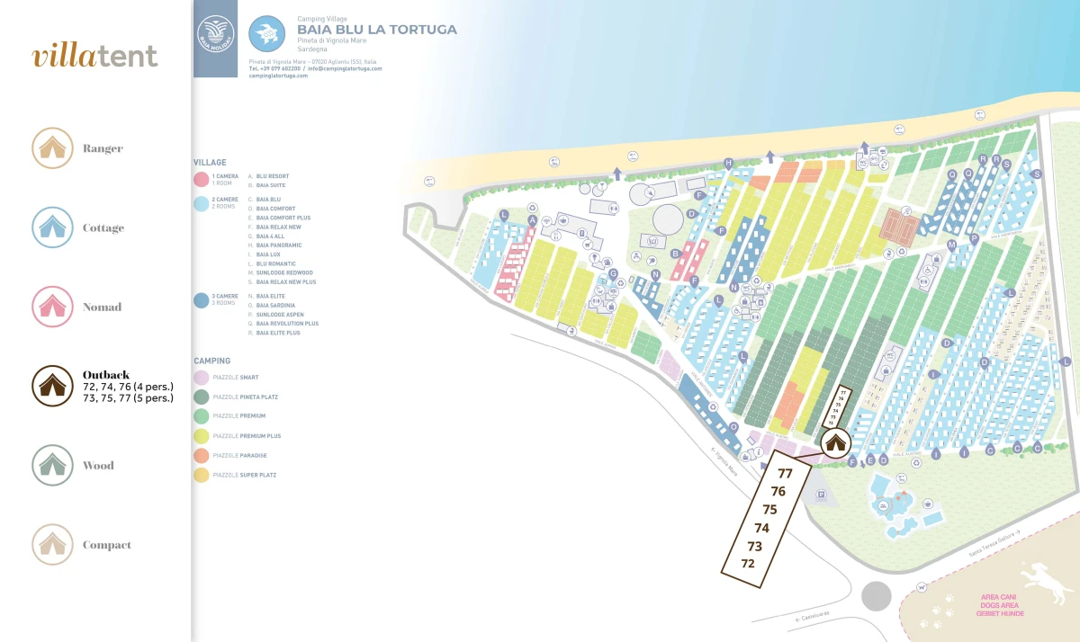 Villatent-Plattegrond-Camping-Village-Baia-Blu-La-Tortuga-2025