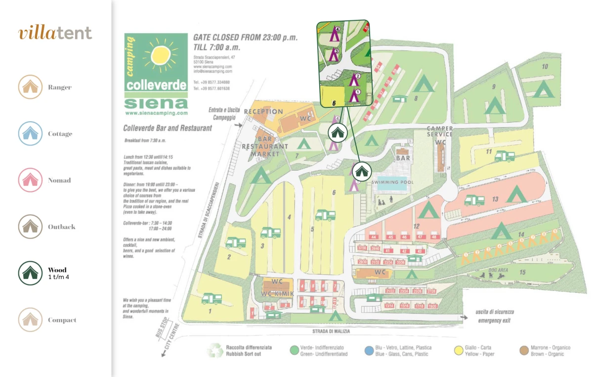 Villatent-Plattegrond- Camping Colleverde-2025