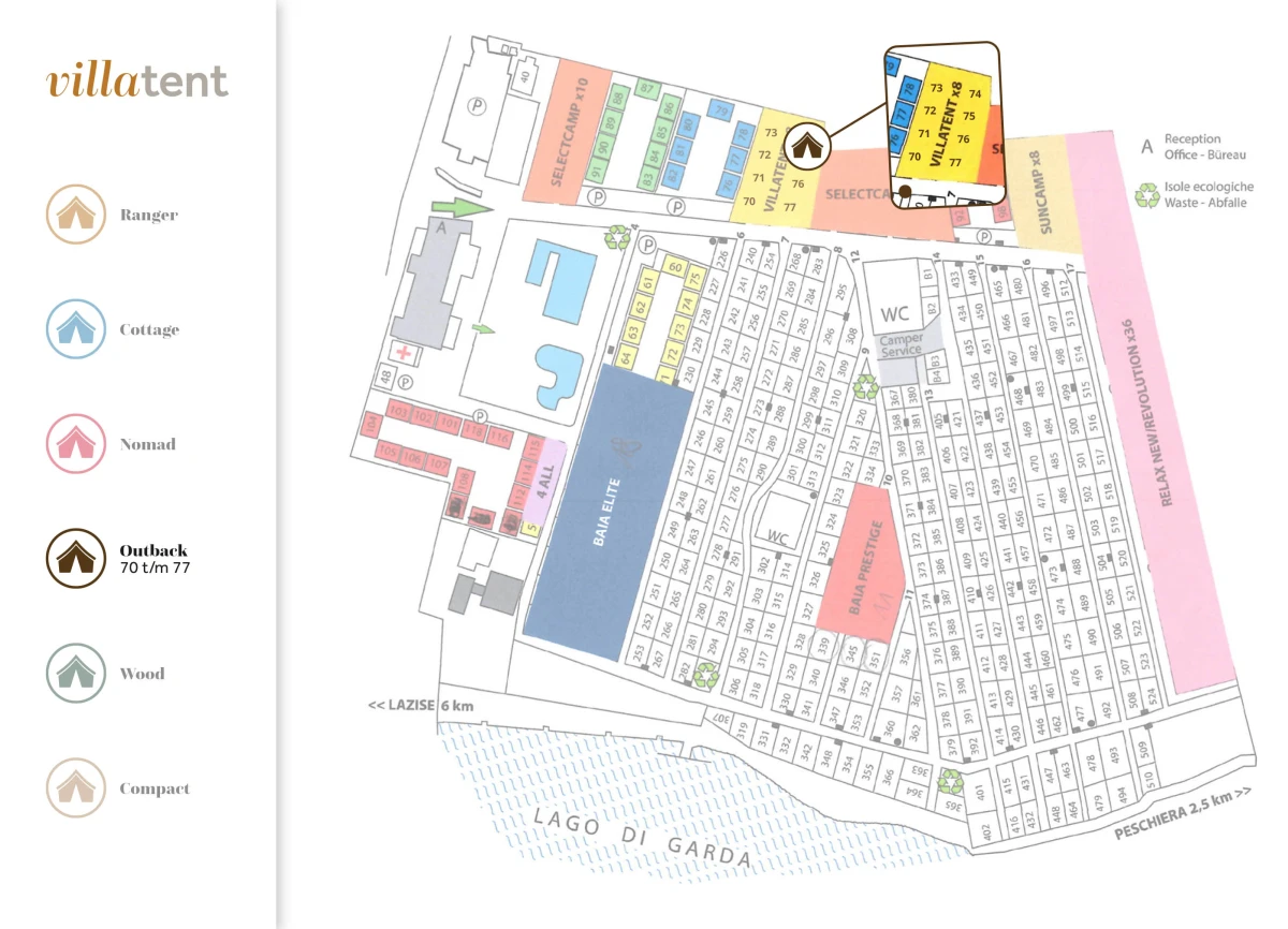 Villatent - Plattegrond- Campeggio Gasparina- 2025