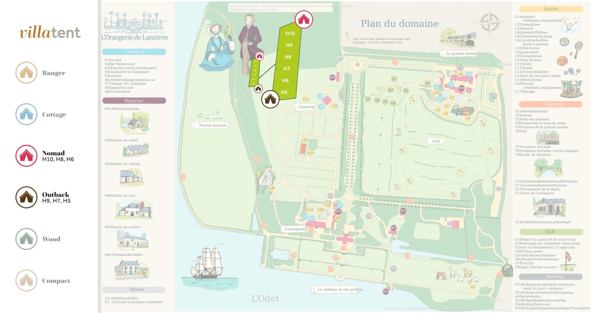Villatent - Plattegrond - Camping l'Orangerie de Lanniron- 2025 Villatent - Plattegrond - Camping l'Orangerie de Lanniron- 2025