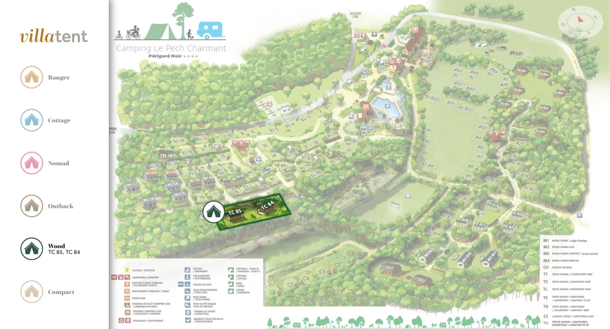 Villatent-Plattegrond-Camping-Le-Pech-Charmant-2025