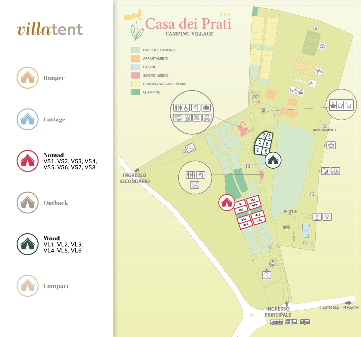 Villatent-Plattegrond- Camping Village Casa dei Prati- 2025