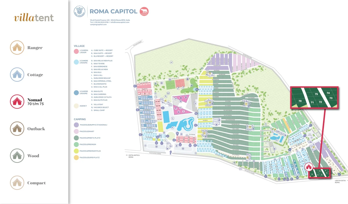 Villatent-Plattegrond- Camping Village Roma Capitol