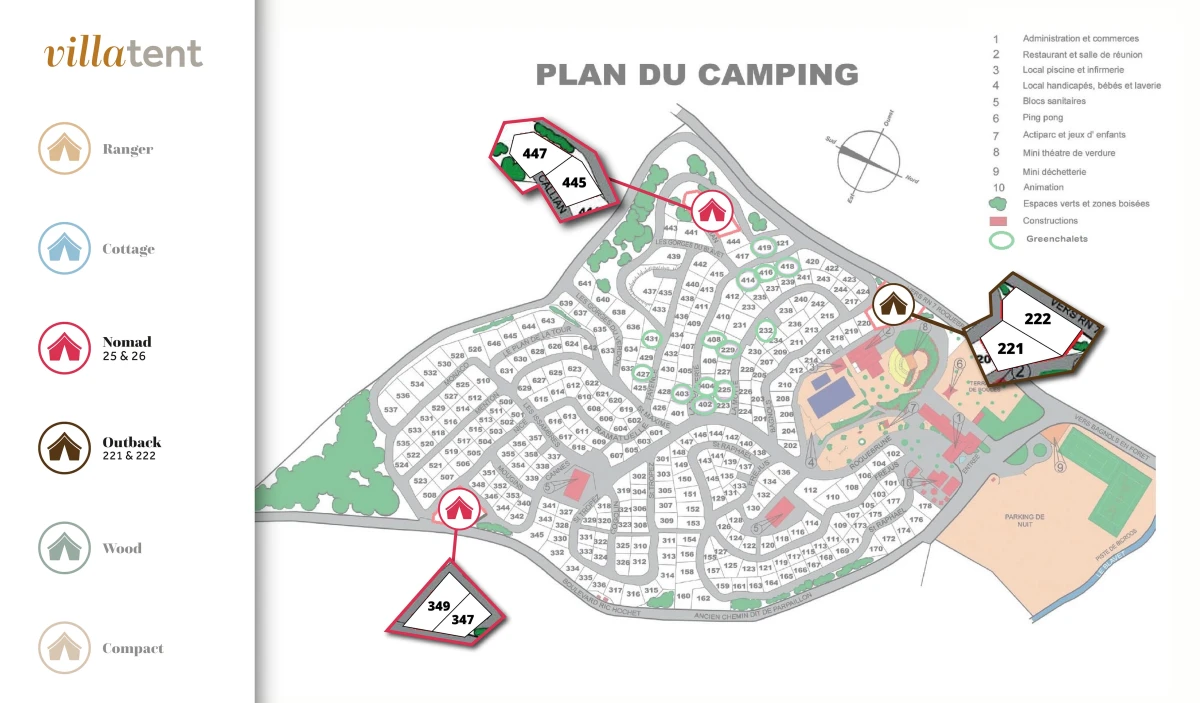 Villatent-Plattegrond-Camping Leï Suves-2025