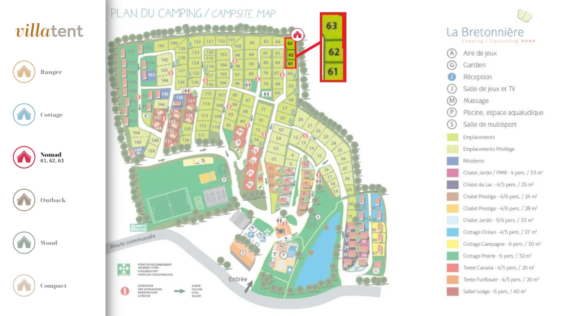 Villatent-Plattegrond-Camping Paradis La Bretonnière- 2025