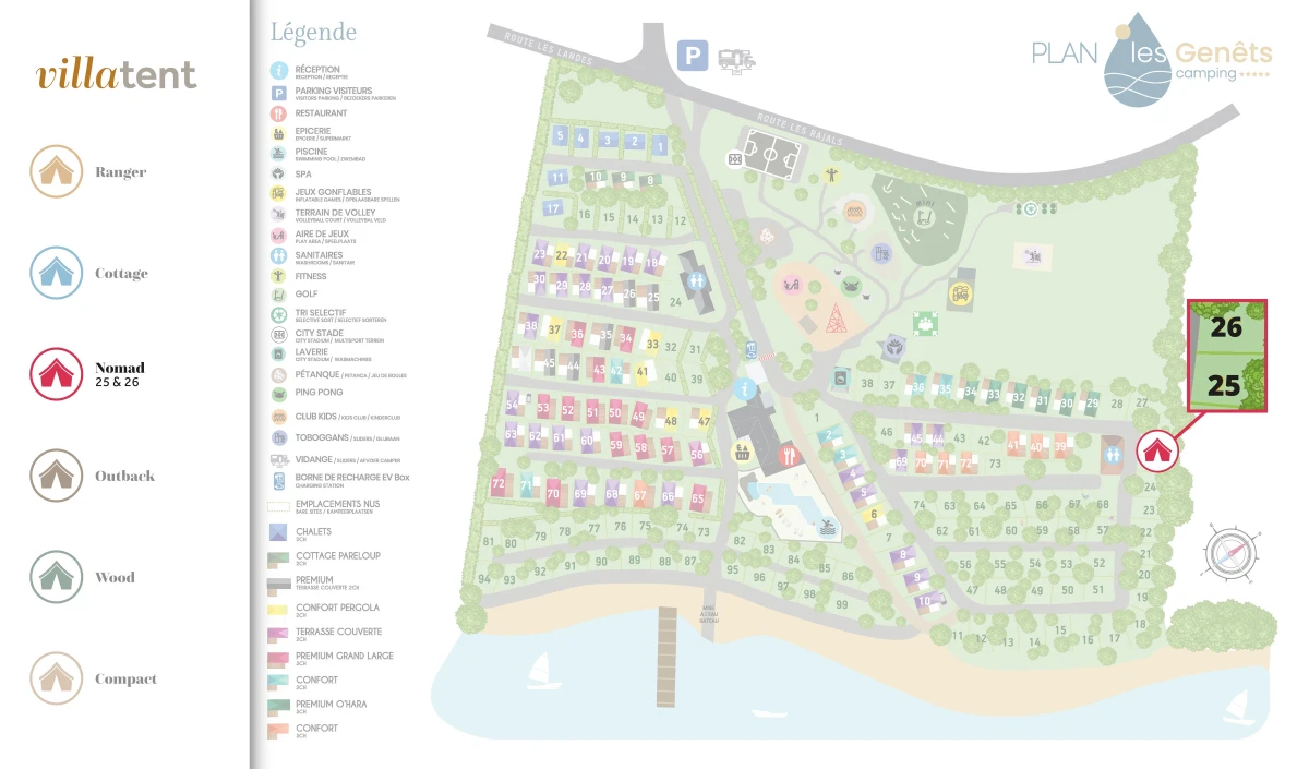 Villatent - Plattegrond- Camping Les Genêts- 2025