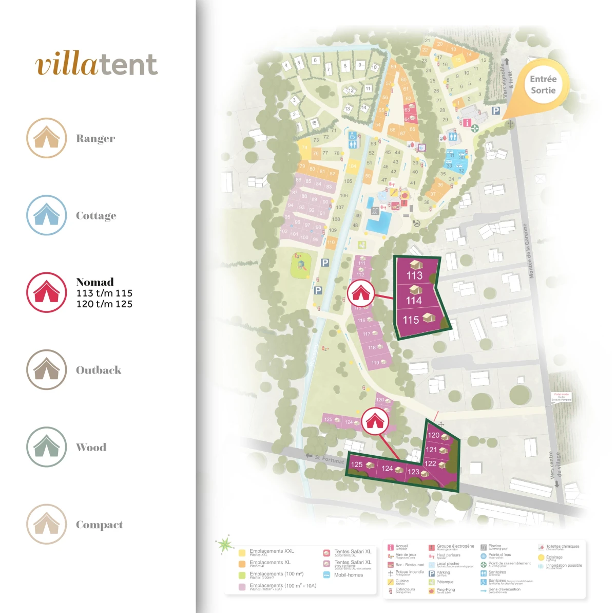 Villatent-Plattegrond- Camping La Garenne- 2024
